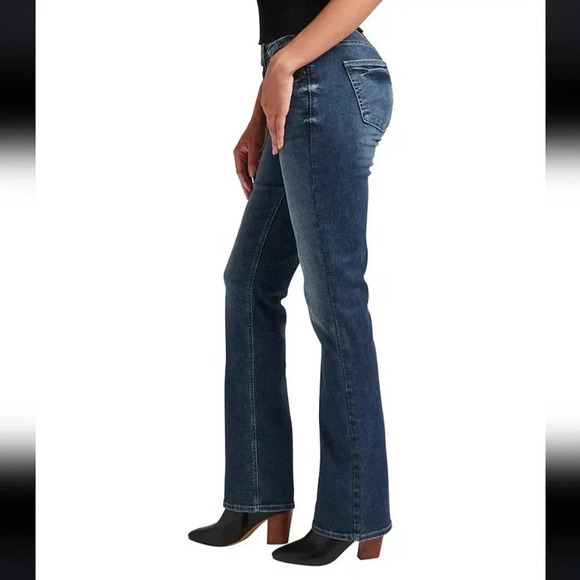 Silver Jeans Authentic Women's Dark Wash Curvy High Bootcut Stretchy Pockets S 8 - Picture 3 of 14
